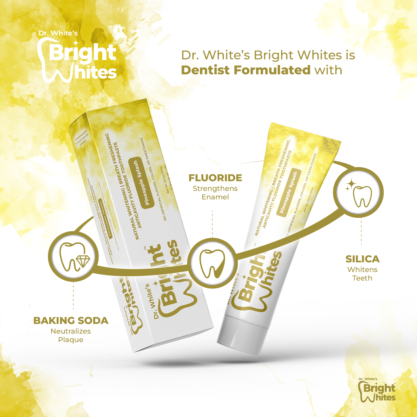 🍍 Dr. White's Bright Whites Pineapple Splash Anticavity Fluoride Toothpaste