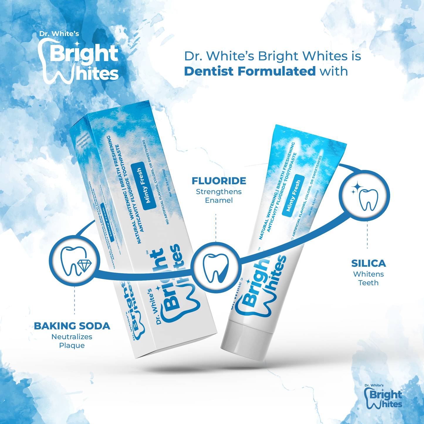 🌿 Dr. White's Bright Whites Minty Fresh Anticavity Fluoride Toothpaste