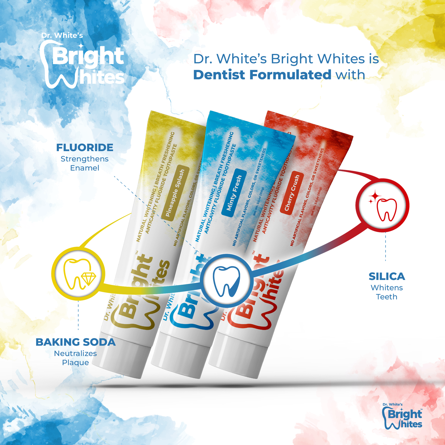 🌿🍍 Dr. White’s Bright Whites Value Pack (2-Pack) – Minty Fresh & Pineapple Splash