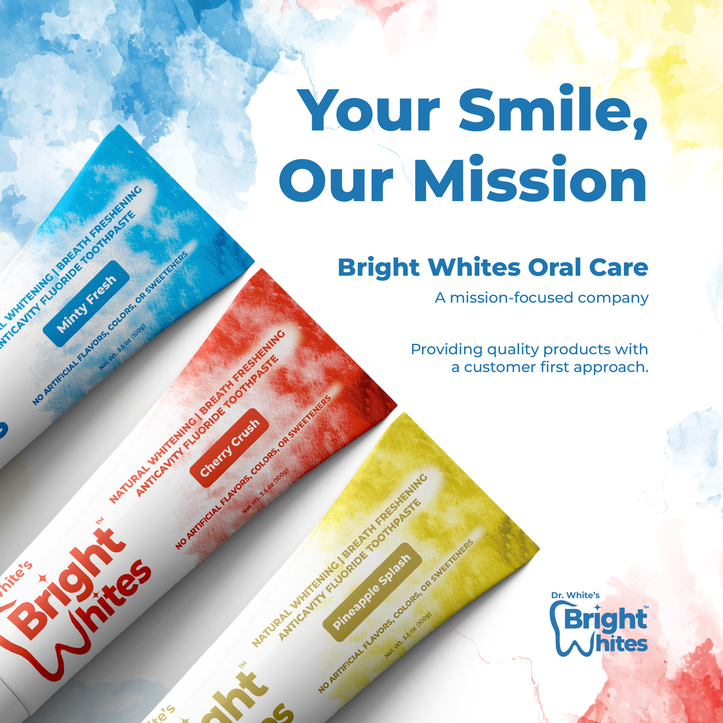 🌿🍍 Dr. White’s Bright Whites Value Pack (2-Pack) – Minty Fresh & Pineapple Splash