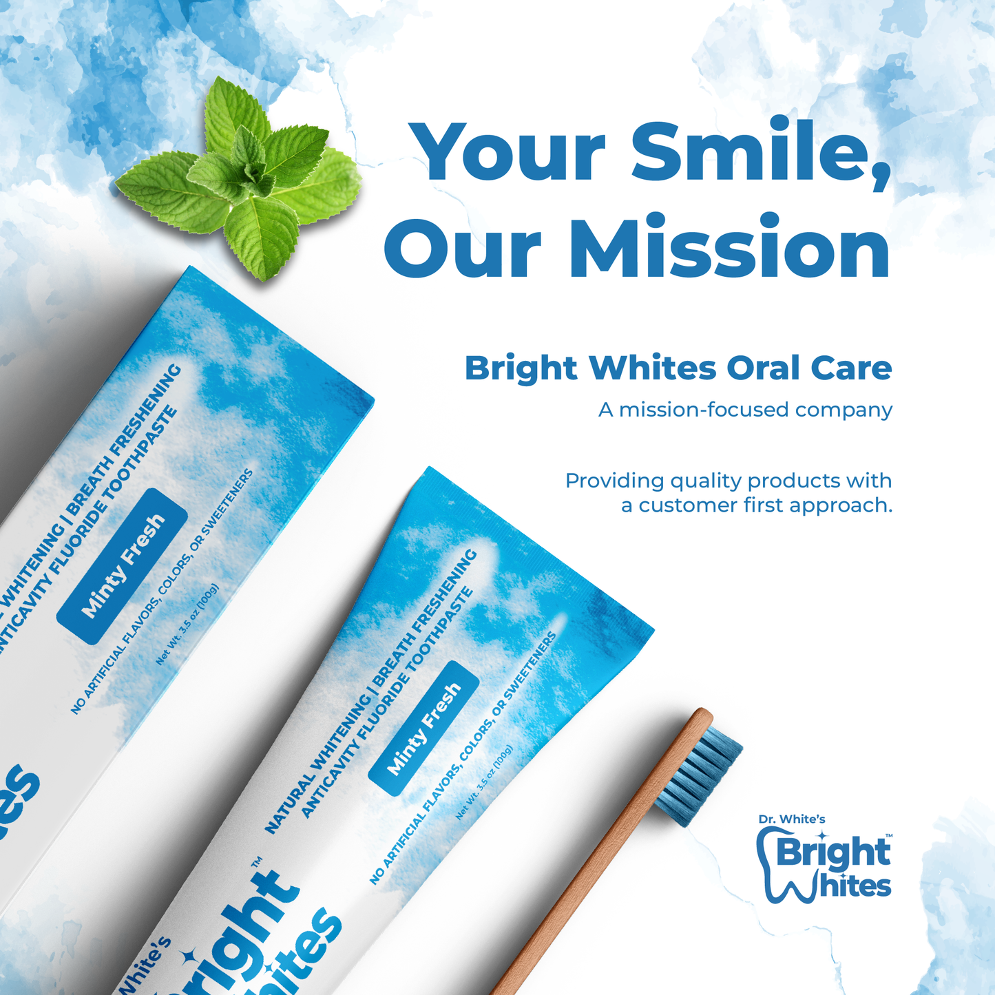 🌿 Dr. White's Bright Whites Minty Fresh Anticavity Fluoride Toothpaste