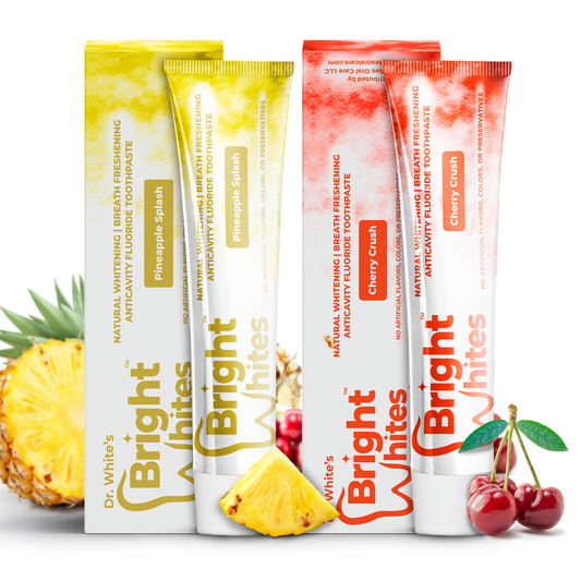 🍒🍍Dr. White’s Bright Whites Value Pack (2-Pack) – Cherry Crush & Pineapple Splash